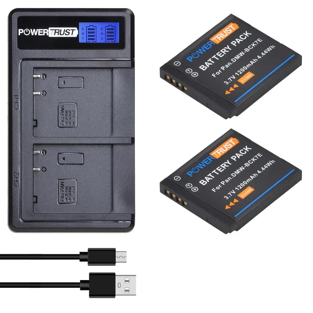 DMW-BCK7 DMW-BCK7E Batteria e caricabatterie per Panasonic DMW-BCK7PP NCA-YN101G Lumix DMC-FP5 DMC-FP7 DMC-FH2 DMC-FH5 DMC-FH24 FH25