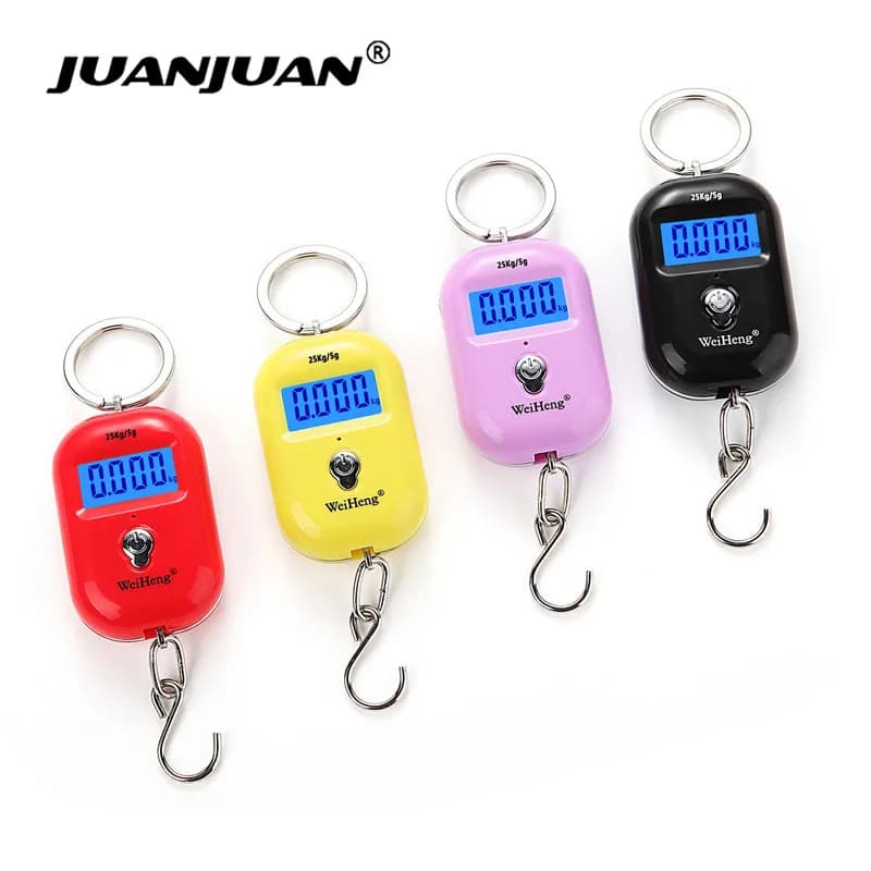 25kg/5g Mini bilancia sospesa portatile elettronica digitale retroilluminata bilancia per bagagli Stadera appesa bilancia con gancio 40% di sconto