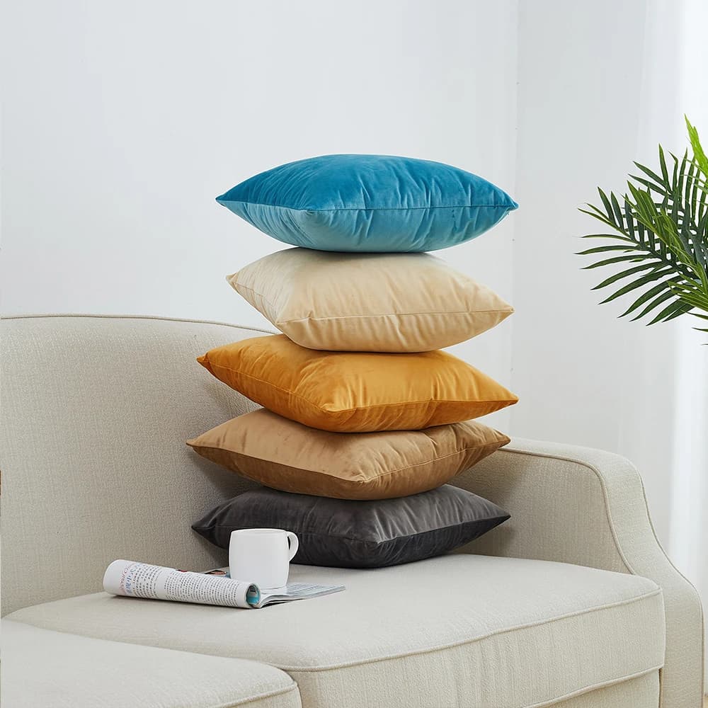 Superfine Velvet Pillow Cover for Simple Nordic pillows Luxury soft decorative cushion cover for sofa bed Sofa Home Decorations