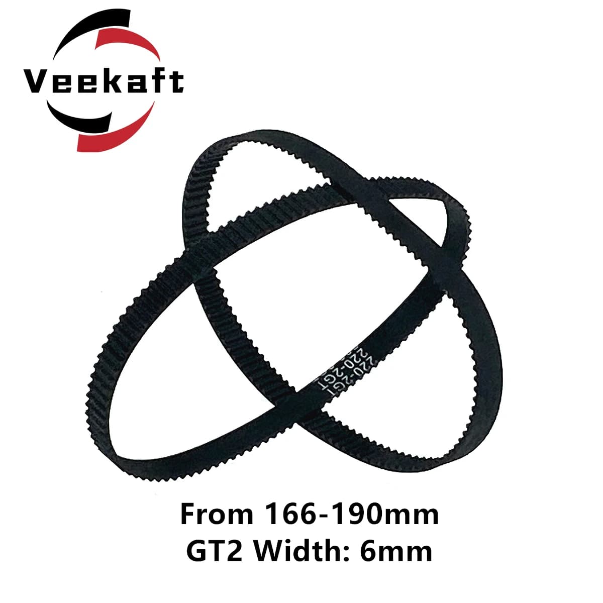 1 pz Parti Della Stampante 3D GT2 6mm Cinghia Dentata In Gomma Ad Anello Chiuso 162 164 166 168 170 172 174 176 178 180 182 184 186 188 190mm 2GT