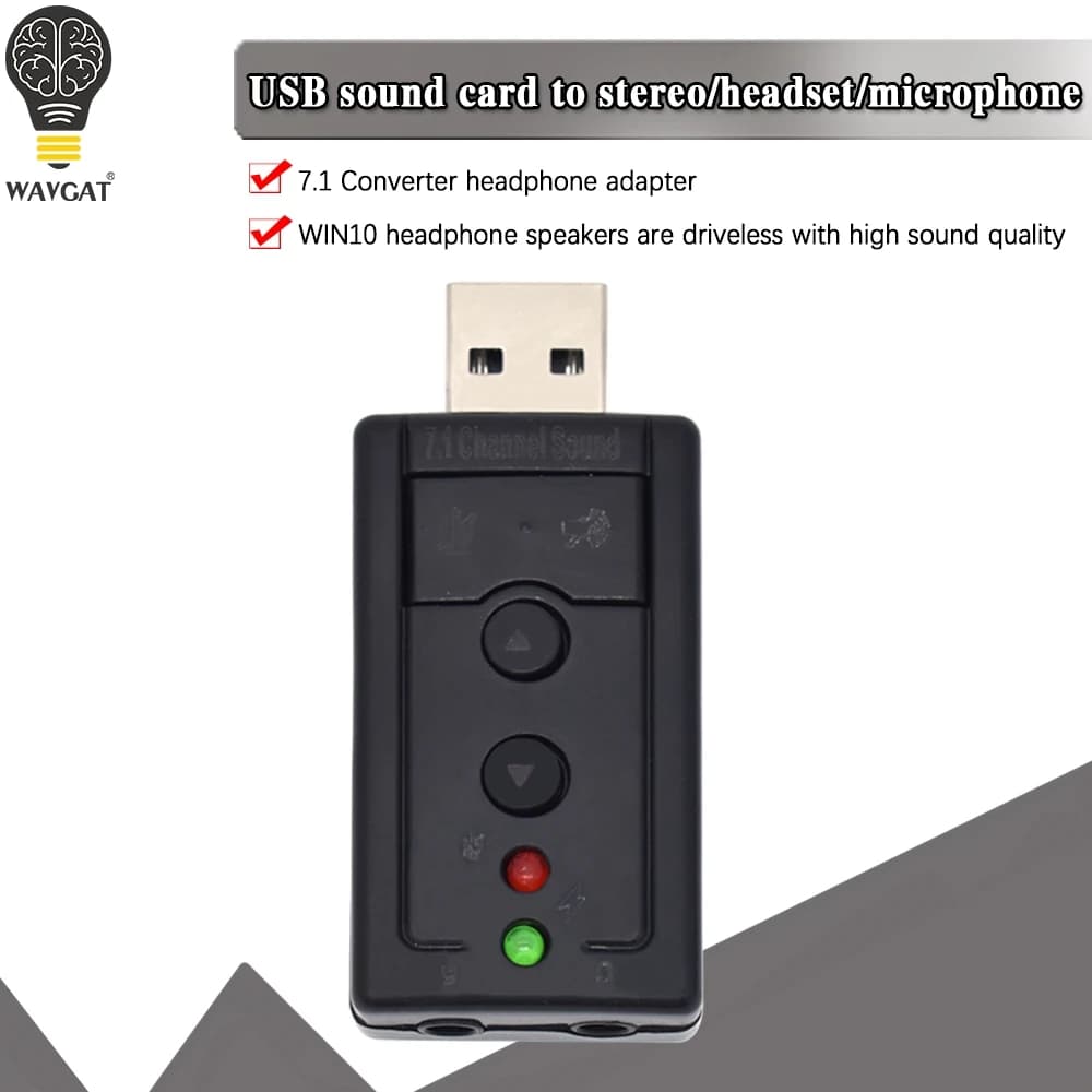Adattatore per scheda AUDIO Audio USB esterna VIRTUAL 7.1 ch USB 2.0 Mic altoparlante AUDIO auricolare microfono convertitore Jack da 3.5mm WAVGAT