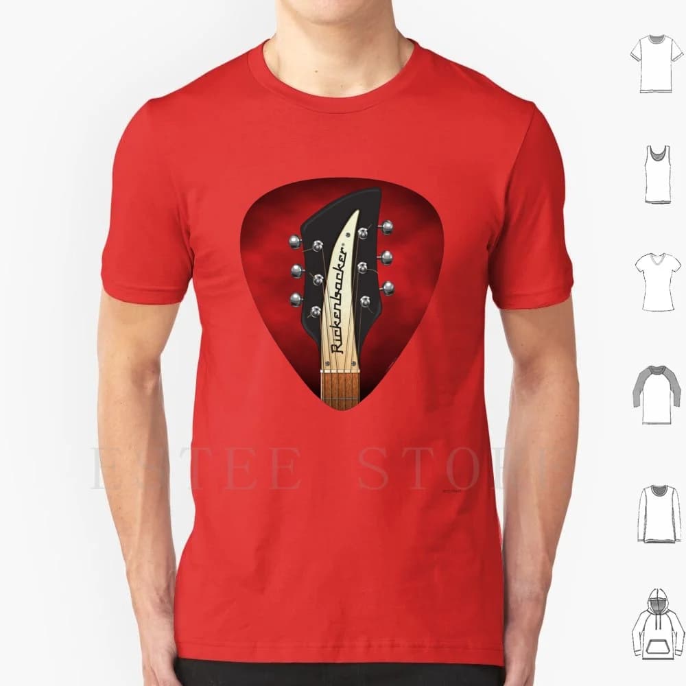 Chitarra Paletta Pick Art-360 T Shirt di Cotone Da Uomo FAI DA TE Stampa Chitarra Paletta Tuning String Musica Collo Paese Indie Alternativa