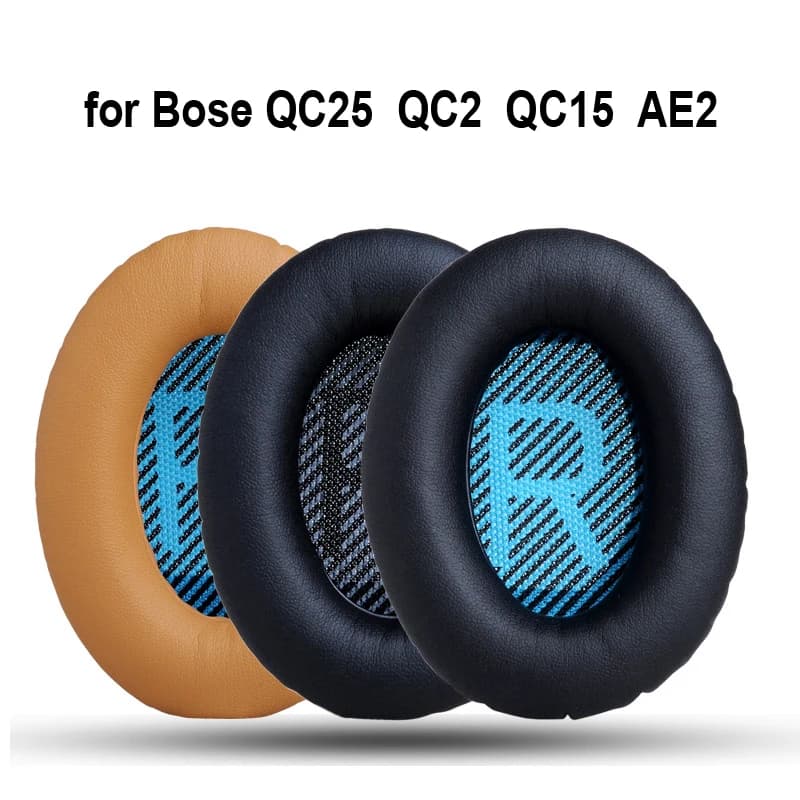Sostituzione del cuscino della schiuma dell'auricolare in vera pelle di pecora per cuffie BOSE QC35 QC25 QC2 Cuscinetti per cuffie Copertura in spugna di pelle di agnello