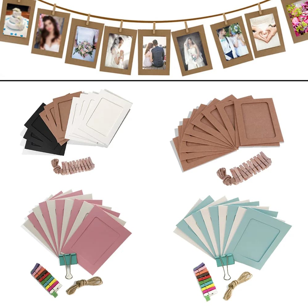 10 pezzi cornice per foto fai da te immagine di carta decorazione da parete per matrimonio festa di laurea cabina fotografica puntelli telai per foto appesi a parete