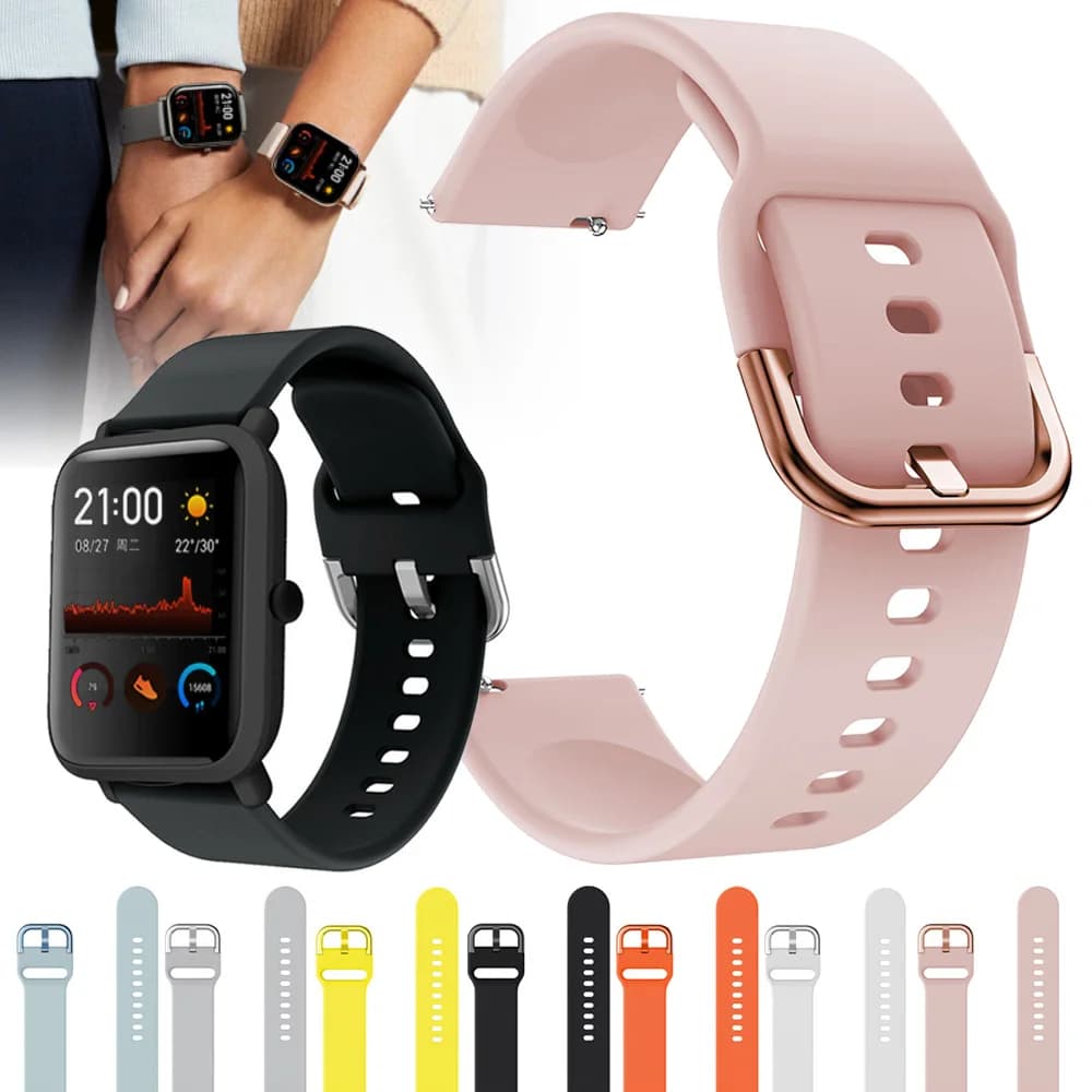 Cinturino sportivo in morbido silicone per Huami Amazfit GTS Bip Pace Lite Smart Watch Bracciale di ricambio Cinturino in gomma da 20 mm