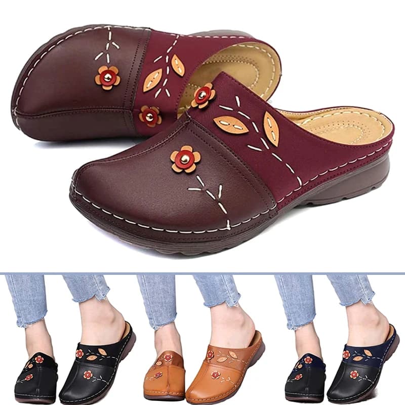 Sandali da donna semplici alla moda Comfort Pantofola con fiori con plateau e punta chiusa per ogni occasione, matrimonio, spiaggia, parco, interni ed esterni