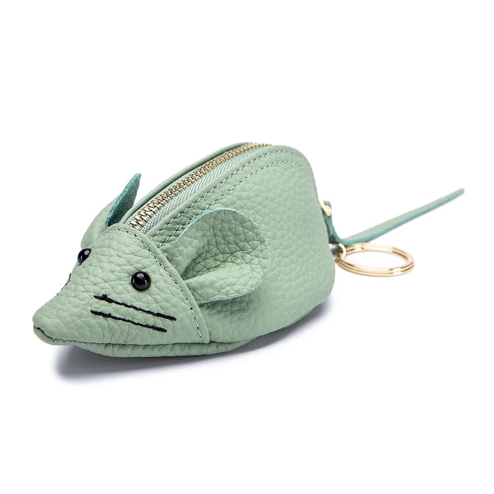 A8077 Borsa per rossetto da donna con design animale carino Custodia per chiave di moda Portafoglio in pelle di mucca pieno fiore Vivido adorabile mini borsa a forma di mouse