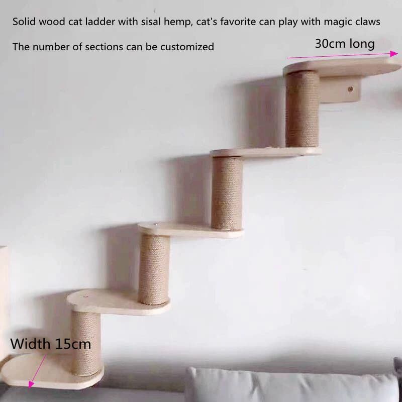 Climbing structure for cats, solid wood, cat's nest, jumping platform, scratching, staircase, space
