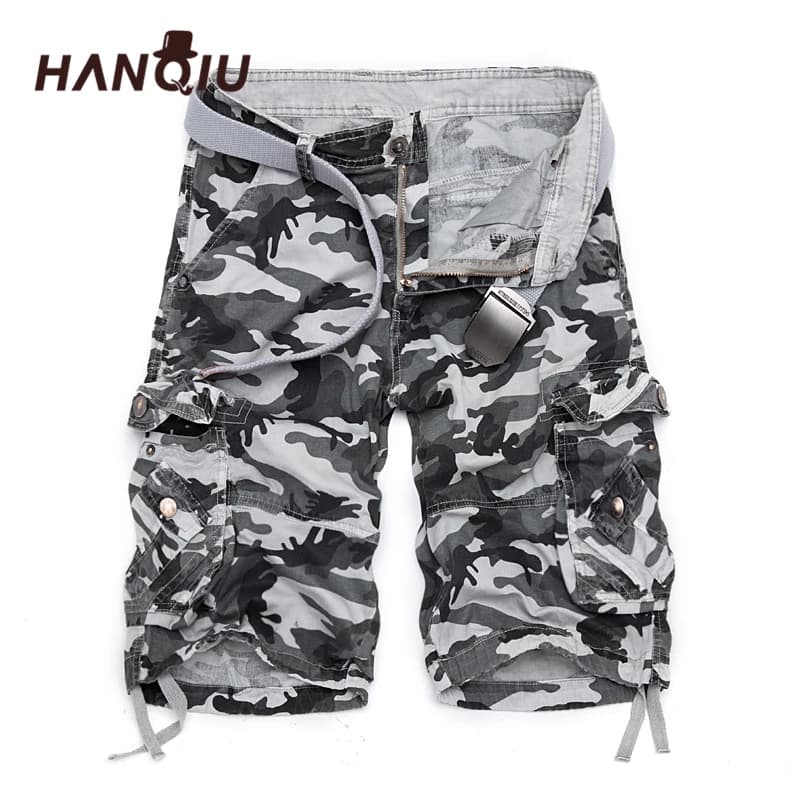 2025 New Camouflage Loose Cargo Shorts Men Cool Summer Military Camo Short Pants Hot Sale Homme Cargo Shorts No belt