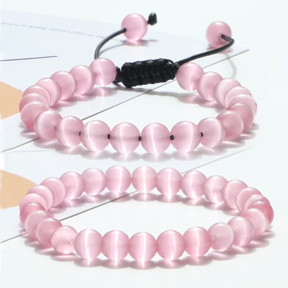 Bracciale donna Cat Eye perline colorato pietra opale naturale uomo cristallo Chakra Strand Stretch bracciali e braccialetti amico regalo gioielli