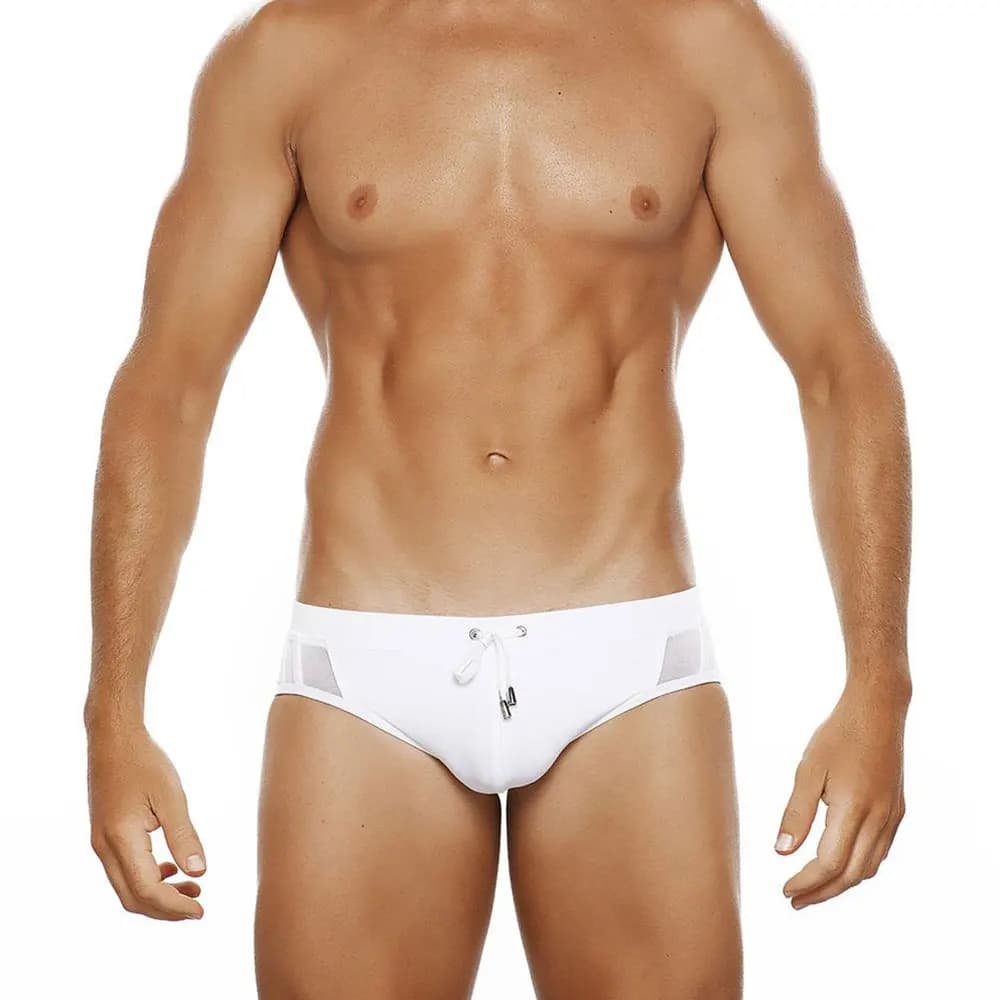 UXH Padded Mesh Color Swim Briefs Push-Up Sexy Swimwear Men Swimming Briefs Surf Beach Shorts Mayo Sungas De Praia Homens