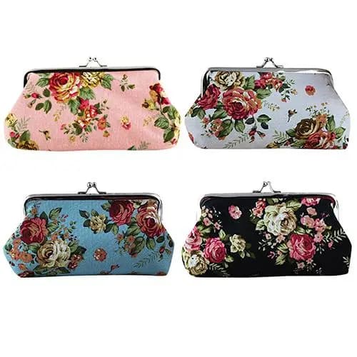 Women's Coin Purse Money Bag Case Wallet Keys Card Pouch Big Flower Pattern Hasp girls Coin Purses