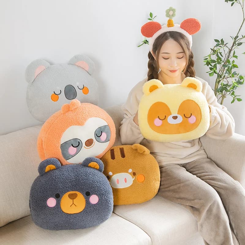 Nice Cute Plush Animals Pillow Soft Lovely Raccoon Bear Sloth Koala Boar Doll Sofa Chair Cushion Birthday Gifts