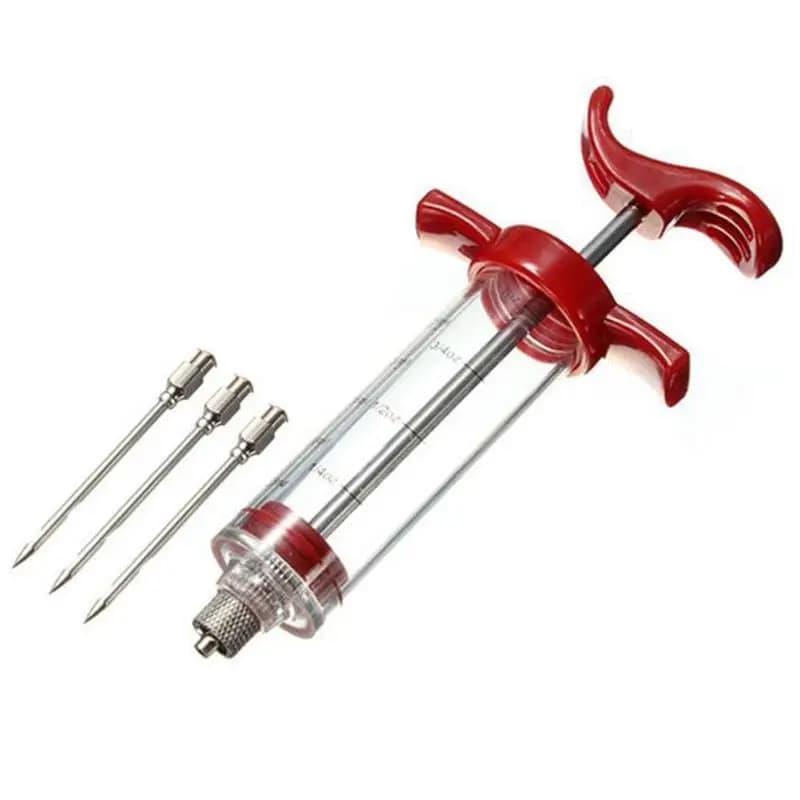 Set di siringhe per spezie con aghi in acciaio inossidabile PP, iniettore di sapore di carne per barbecue, accessorio per siringa per marinata di salsa di Kithen, artigli di carne
