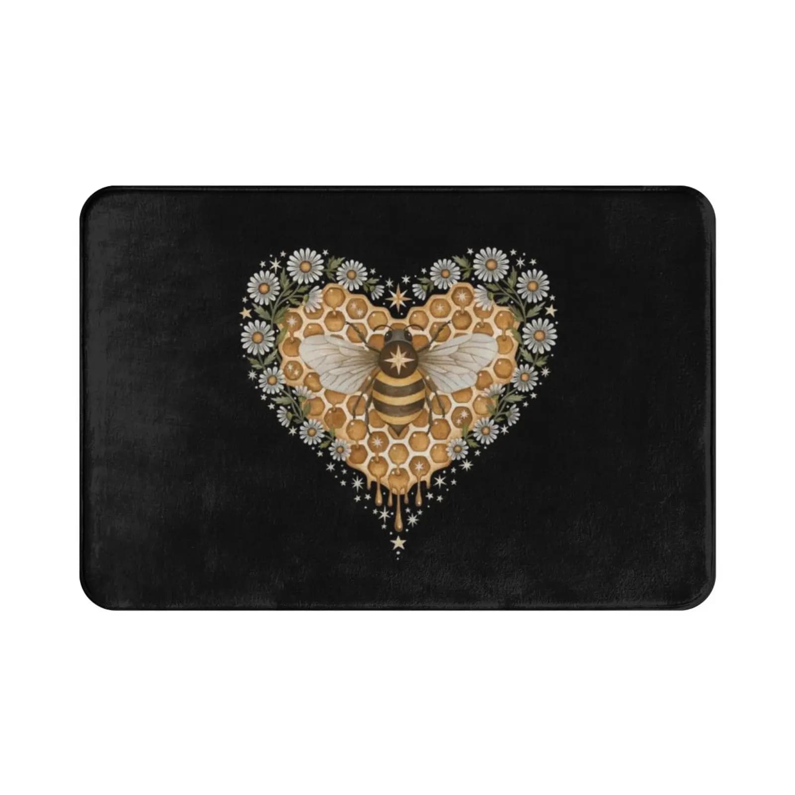 Tappeto Sweet Heart Tappetino Tappeto Cuscino Morbido antiscivolo Traditionalmedia Dipinto a mano Ape a guazzo Ape Apicoltore Beelover