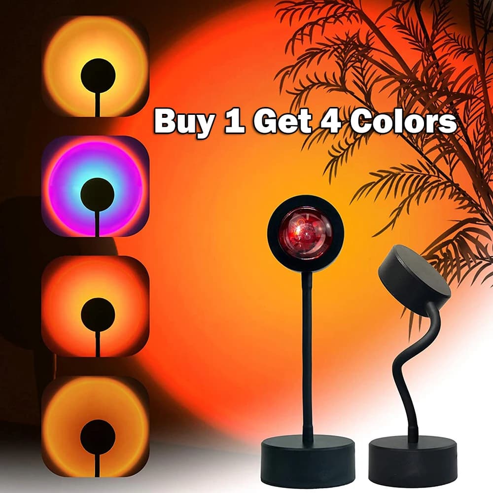 USB Lampada al tramonto Proiettore al tramonto Luce d'atmosfera Soggiorno Camera da letto Luce notturna Arredamento della stanza Bar Atmosfera Fotografia di sfondo