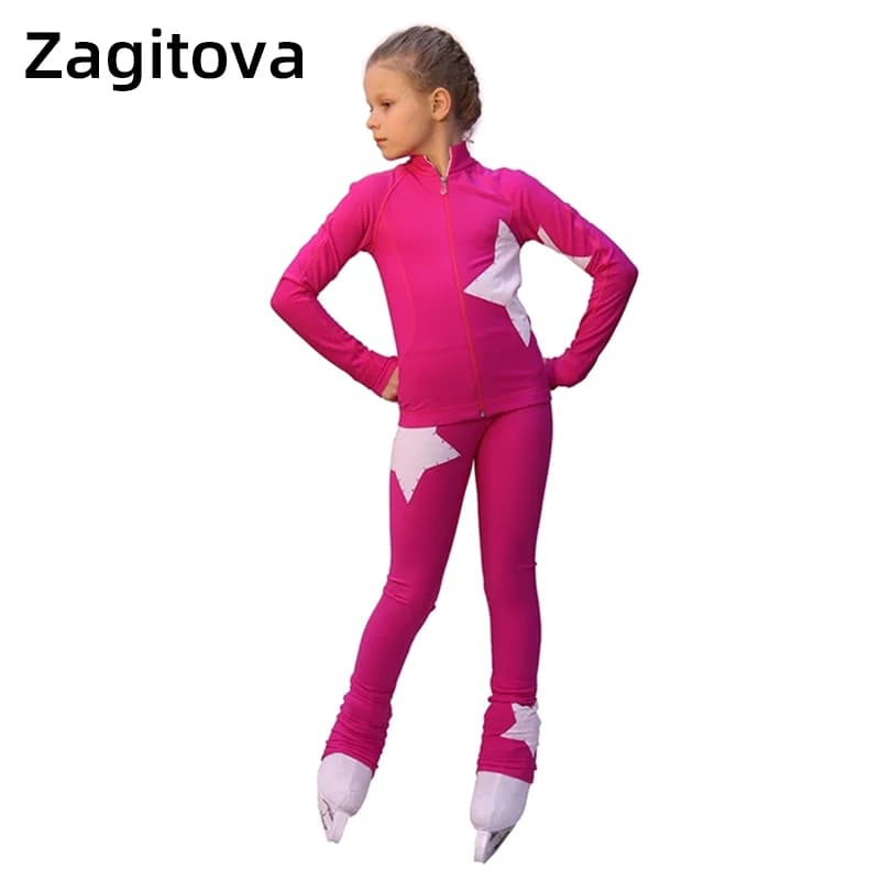 Tuta da allenamento per pattinaggio artistico tuta da pattinaggio per donna tuta da ginnastica per bambini e ragazze decorata con stelle
