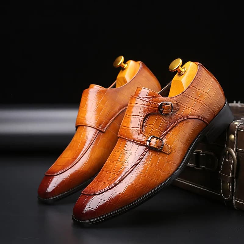 Patent Leather Mens Loafers Wedding Party Dress Shoes Black Green Monk Strap Casual Fashion Men Slip On Shoes M644