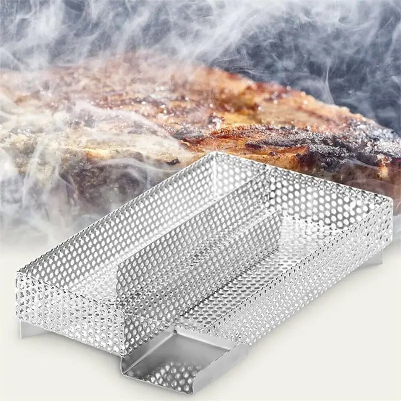 Stainless Steel Pellet Smoke Generator Cooking Tool for BBQ Grill Hot or Cold Smoking Box Grill Meat Fish Cheese Barbecue Tool