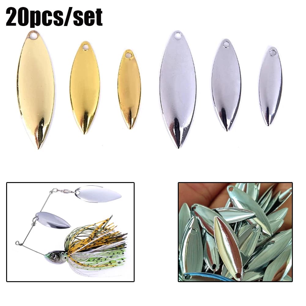 20 pezzi ruotano lame vibranti in nichel liscio attrattore da pesca Spinner VIB Lure Metal WillowMetal