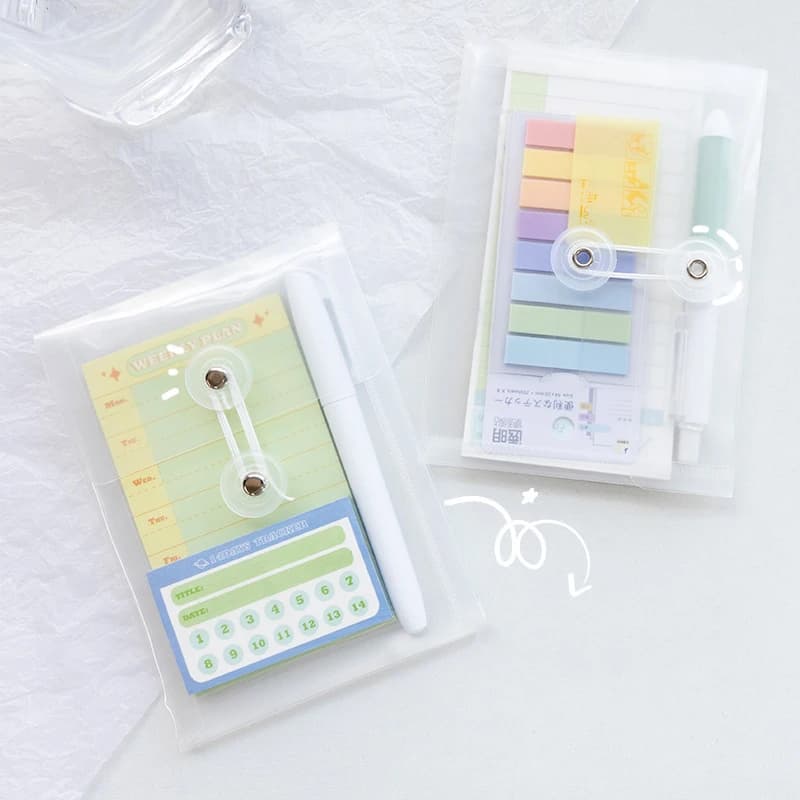 2 pz Mini Cartella di File Trasparente 11*15 cm A6 Custodia per Memo Note Adesivi Documenti Impermeabile Ufficio Scuola F913