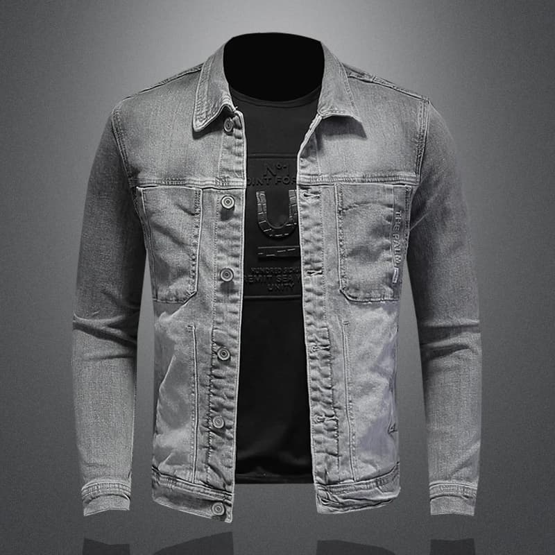 Giacca di jeans moda uomo cotone colletto rovesciato Casual cappotto di jeans da uomo Slim Fit moto Jean capispalla giacca monopetto