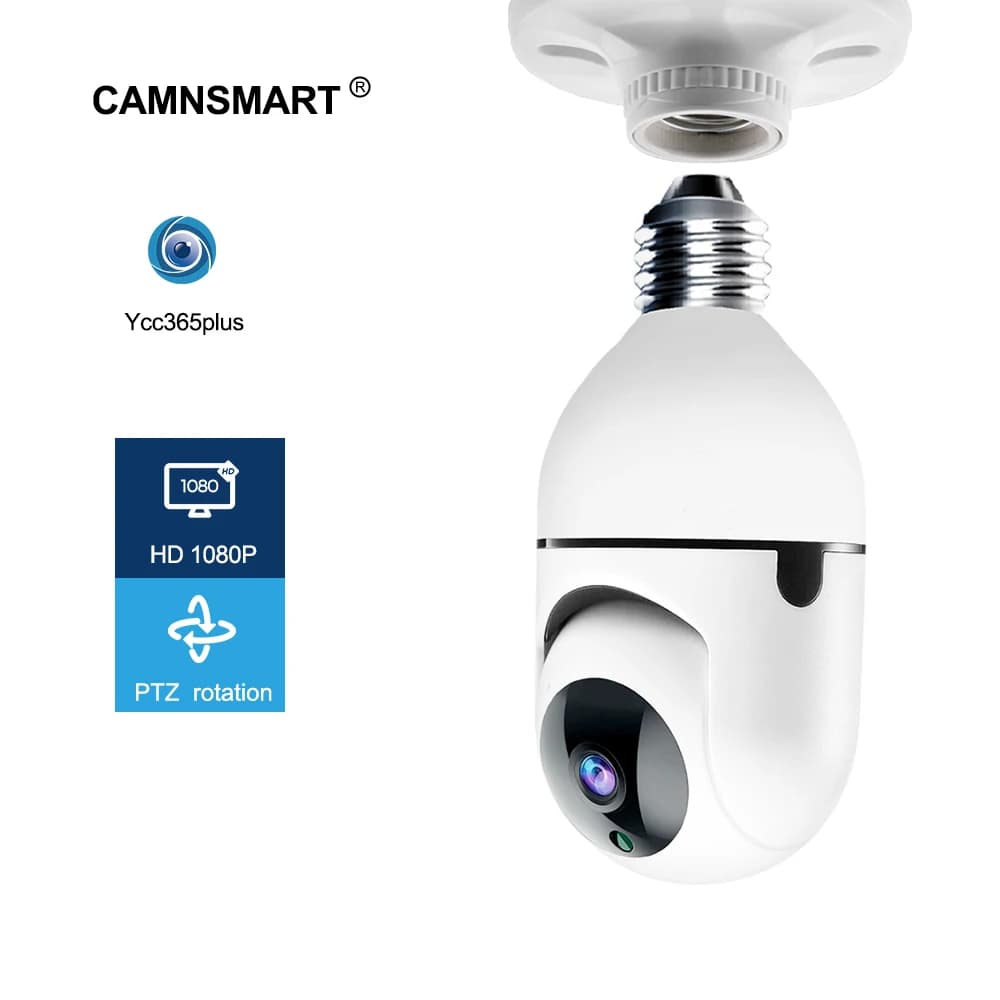 1080P Wifi Camera E27 lampadina Ycc365plus Mini PTZ HD visione notturna a infrarossi conversazione bidirezionale Baby Monitor sicurezza domestica Smart View