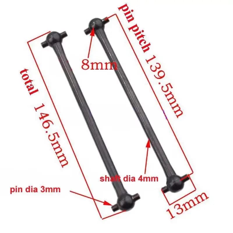 2PCS Lega Dogbone Albero Motore Spille a Spille 80.5mm 88mm 91mm 94mm 95mm 100mm 106mm132mm 139.5mm Asta di Collegamento per RC 1:8 Modello di Auto