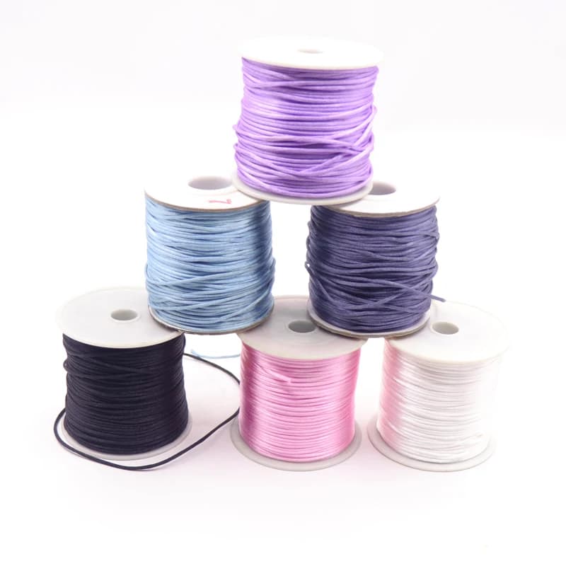 1 pz corda di raso di seta cavo di nylon colorato 50 m accessori per massaggiagengive per bambini collana per dentizione cavo di coda di ratt strumento fai da te giocattoli