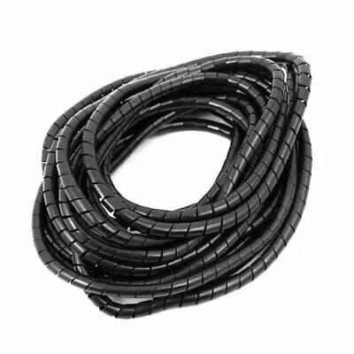 5 Millimetri Flessibile Tubo a Spirale Cavo Wire Wrap Computer Gestione Cord Nero 5 Meter