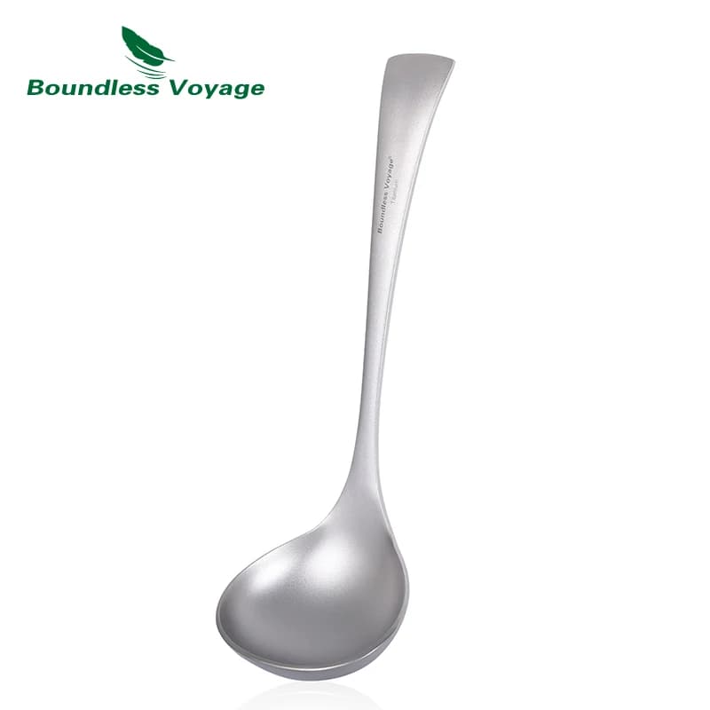 Viaggio senza limiti cucchiaio da minestra di titanio spessore domestico manico lungo stoviglie mestolo a ciotola profonda Scoop Gadget cucina cucina