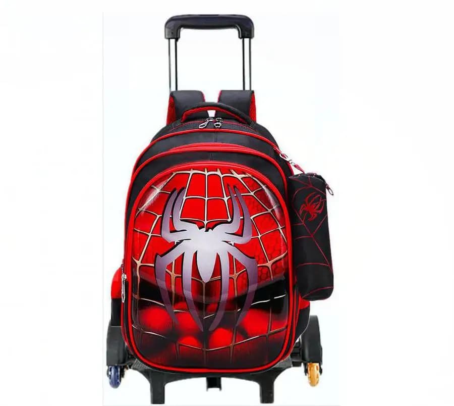 Borsa da scuola in PU con ruote per ragazzi Zaino trolley da scuola per ragazze Zaino impermeabile con ruote per borse da scuola trolley