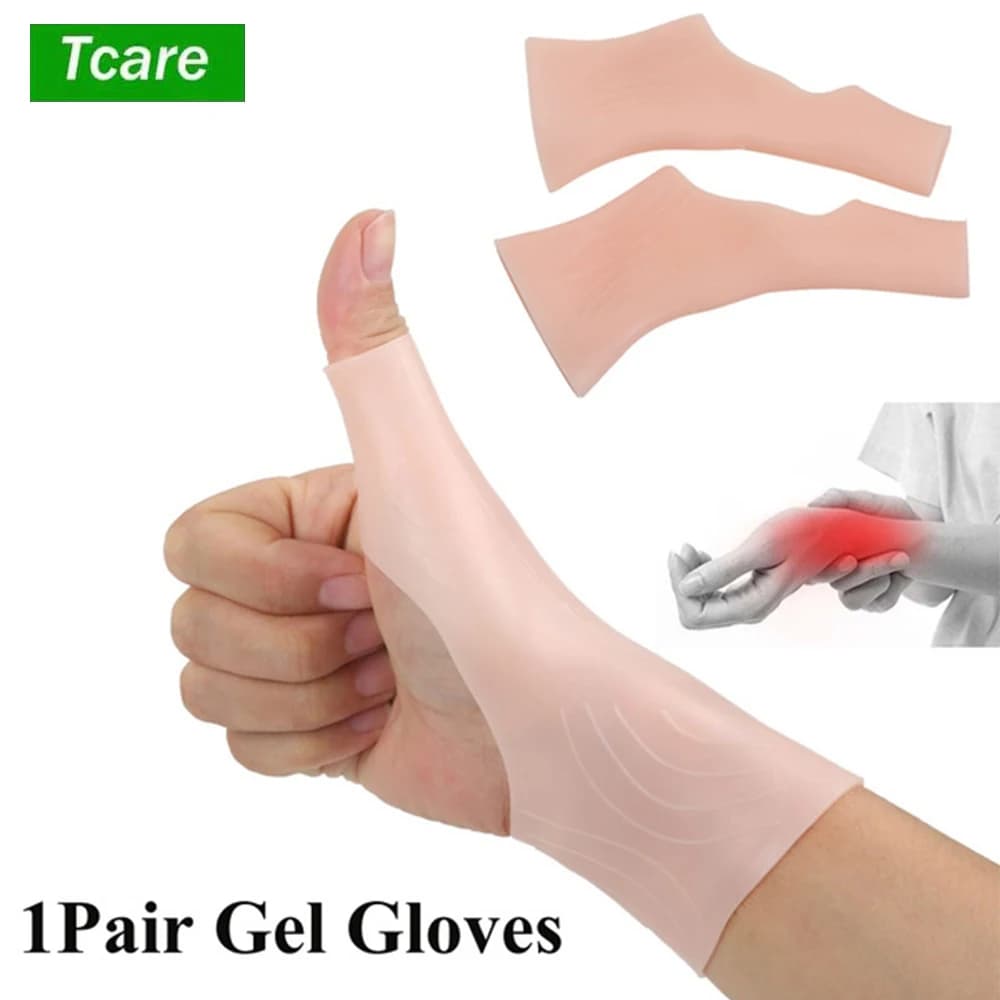 Tcare Gel di Silicone Terapia Guanti di Supporto per Polso Pollice Guanti Correttore di Pressione per Artrite Guanti di Protezione per Tendinite Carpale Nuovo