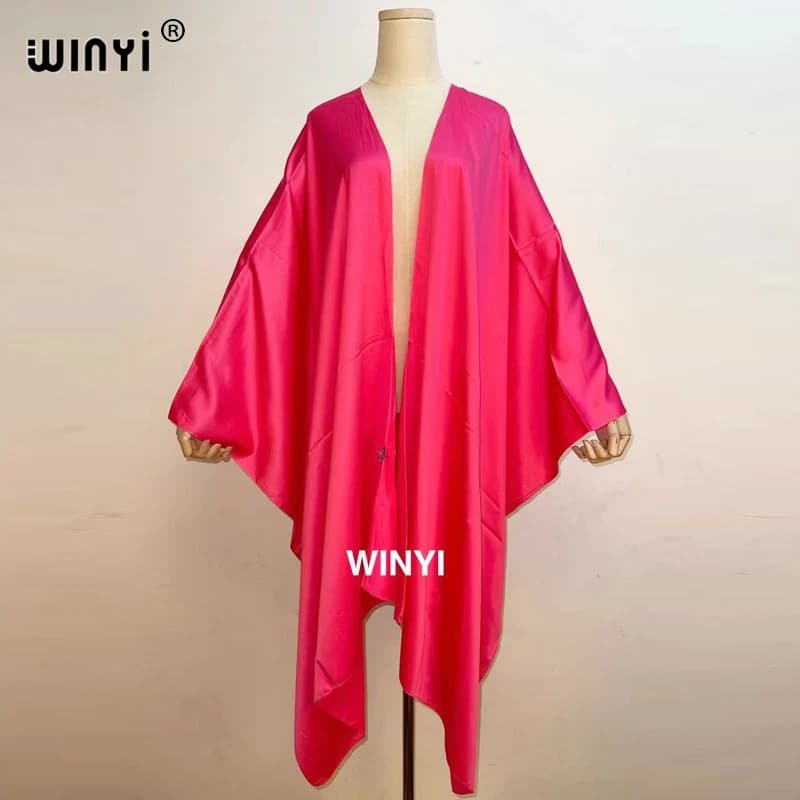 Medio oriente Sunmer Cardigan da donna stitch robe femme Cocktail sexcy pure color Maxi abito da sera in seta con maniche a pipistrello per vacanze africane