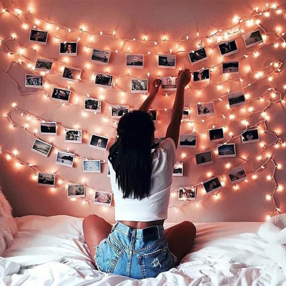 Stringa luminosa a LED 5M 10M Clip per foto USB Lucine a LED Funziona a batteria Ghirlanda Camera da letto Festa a casa Matrimonio Decorazione natalizia