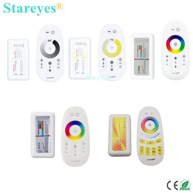 2.4G RF Remote Controller Touch Screen RF 2.4G Remote Control Single Color Dimmer CCT RGB RGBW RGBCCT Strip Wireless Receiver