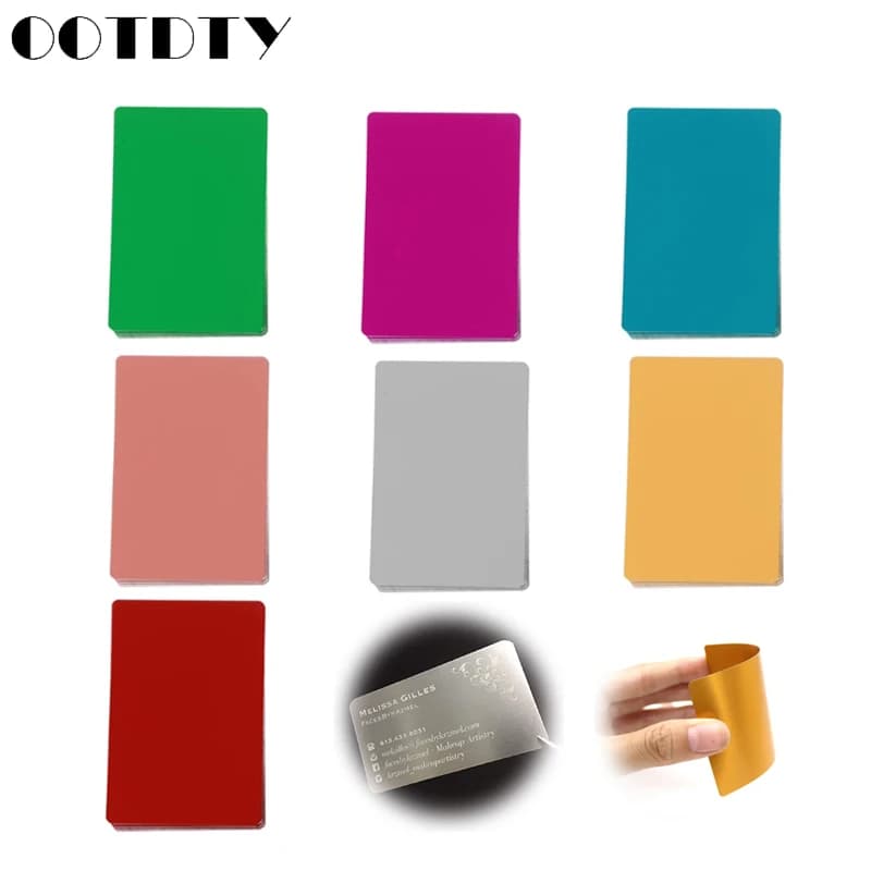 Kit di biglietti da visita personalizzati in bianco con stampa in bianco a sublimazione in metallo da 50 pezzi