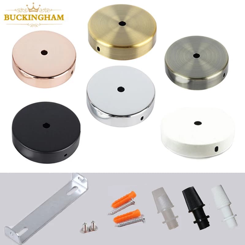 Nero Bianco Argento Bronzo Piastra da soffitto Sconce da parete Montaggio Base LED Lampada a sospensione vintage Base disco Baldacchino da soffitto