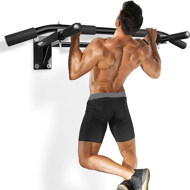 Fitness wall mounted horizontal steel bar for home gym training bar for tractions for interior large load of equipment 200 kg