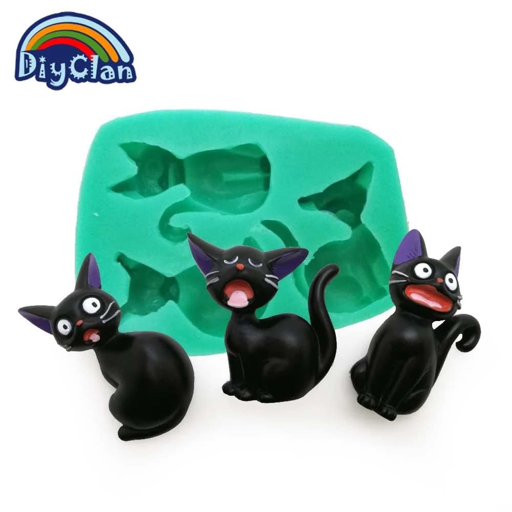 Nuovi Stampi in Silicone a Forma di Tre Gatti, Strumenti per Decorazione Torte al Cioccolato e Fondente, Stampo in Resina Epossidica Fatto a Mano, Ornamento in Gesso