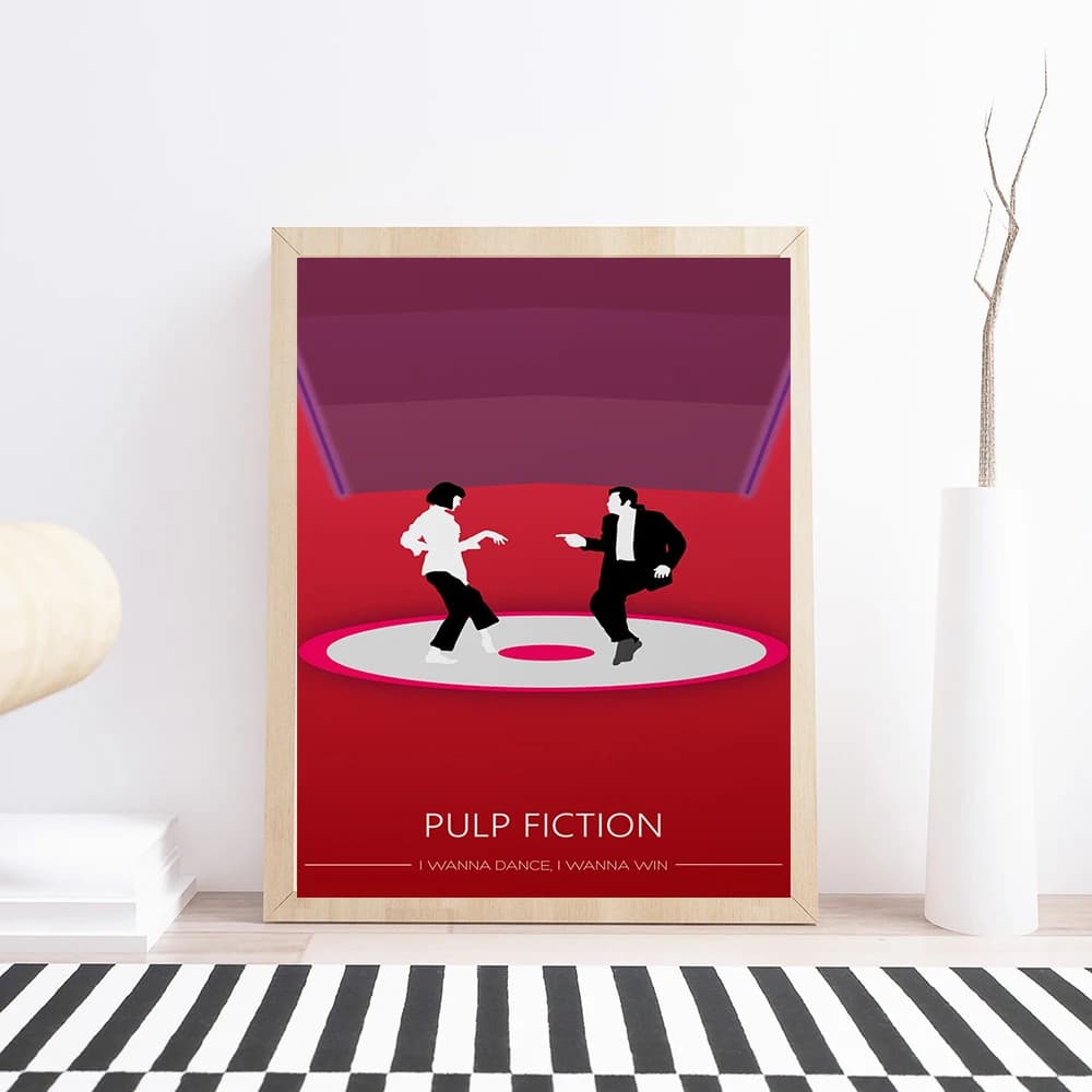 Pulp Fiction Poster Art Print Classic Movie Dance Poster Minimalist Wall Art Move Canvas Painting Wall Picture Home Decor