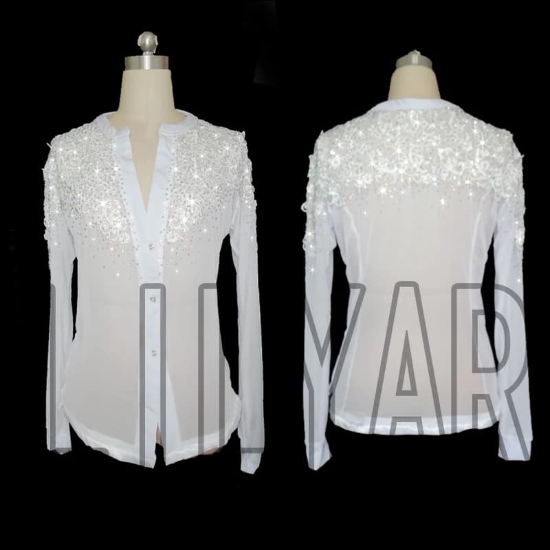 New Man Ballo latino Top Camicie colorate personalizzate Concorsi per bambini adulti Salsa Abiti da pratica professionale in pizzo