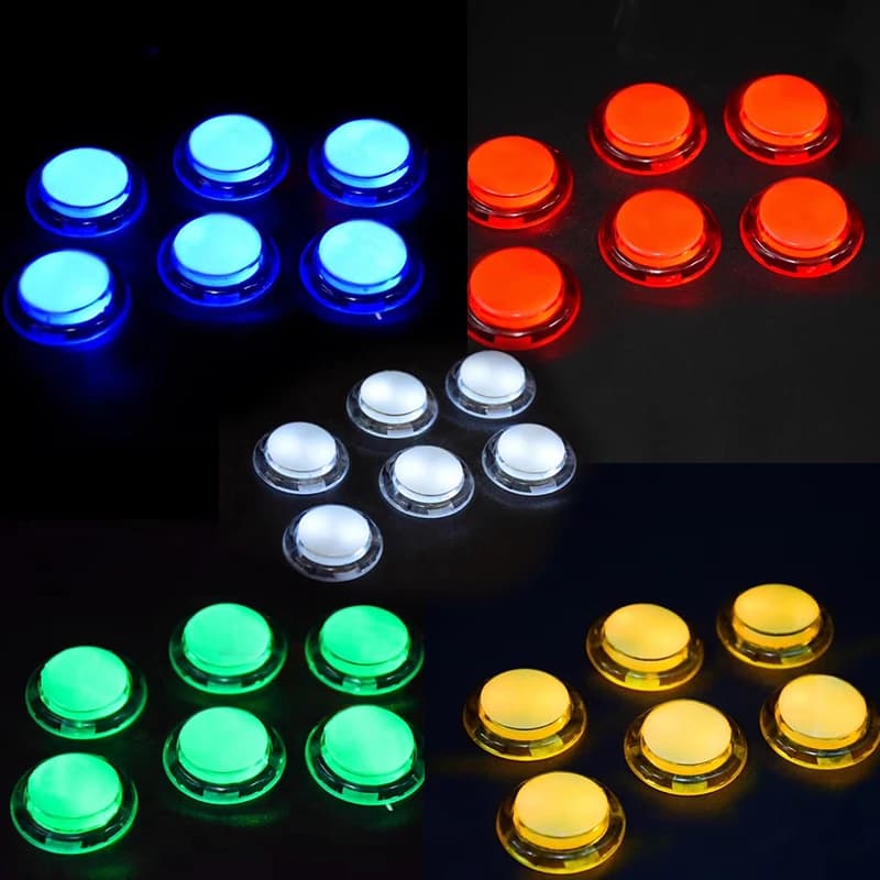 5 V/12 V Arcade Illuminato Led Pulsante 24 MILLIMETRI 30 MILLIMETRI Luce Rotonda Copia SANWA OBSC Per Arcade Gioco Gaminator FAI DA TE Joytick Console
