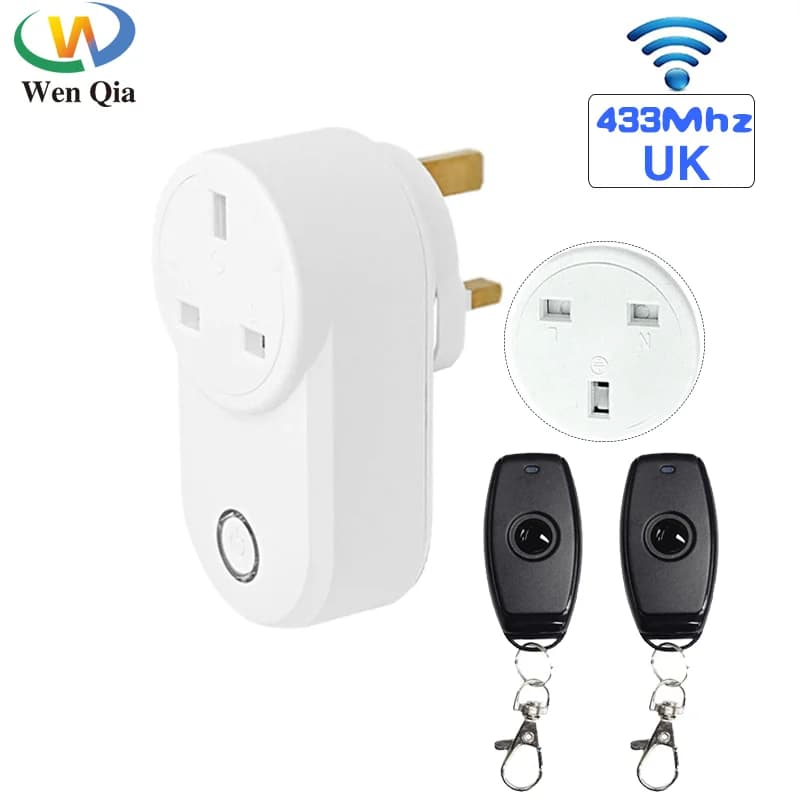 Interruttore di telecomando senza fili 433 Mhz AC220V 15A UK presa intelligente e spina universale Rf con prese elettriche per luce/Led