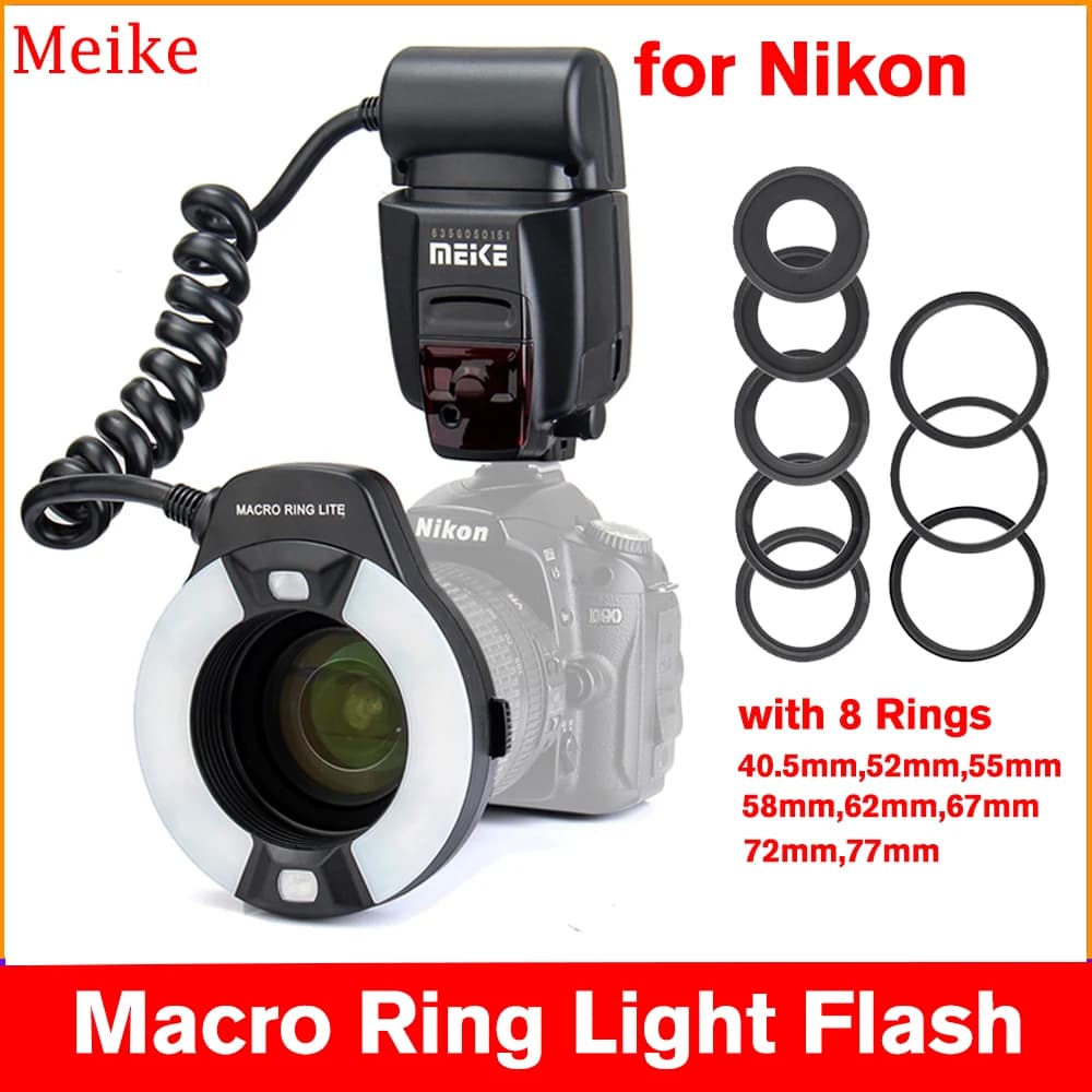 Meike MK-14EXT TTL Macro Flash Light Ring for Nikon D5100 D5200 D3200 D3100 D800 D750 D600 D700 D5600 DSLR camera