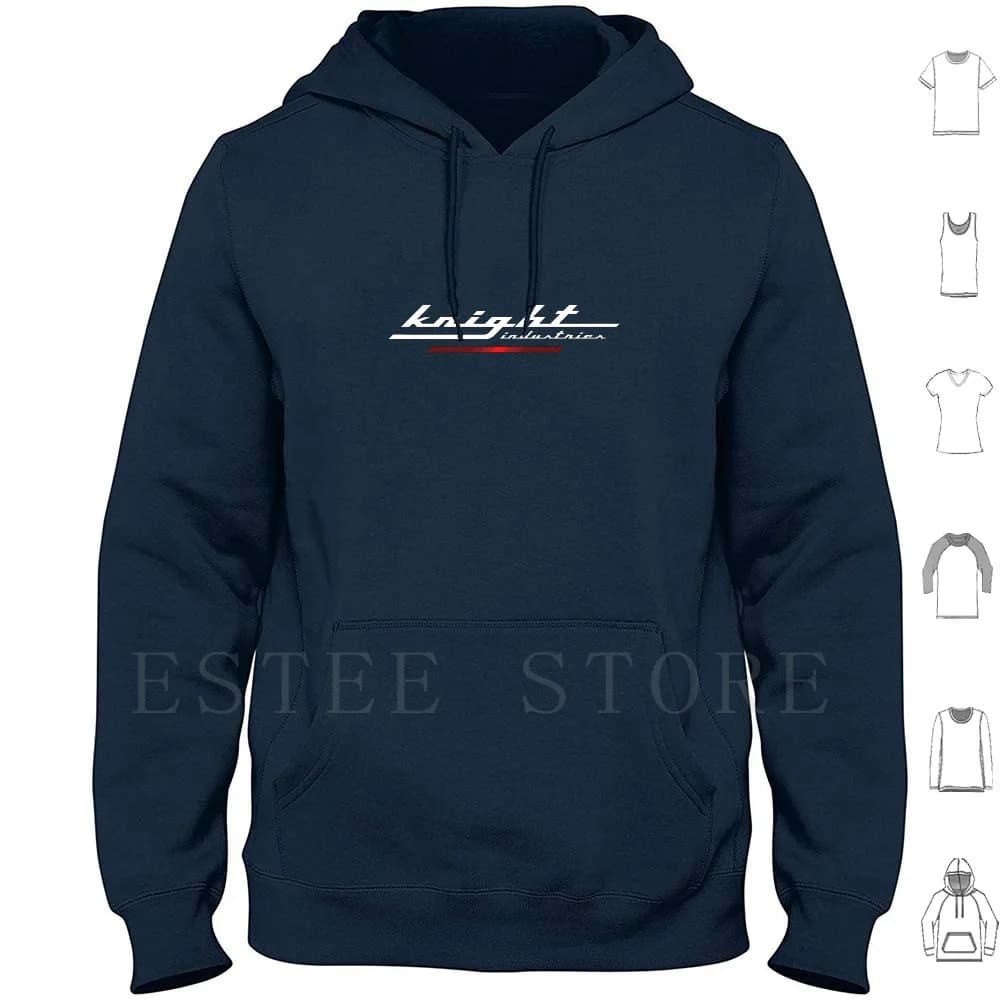 Felpa con cappuccio Knight Industries a maniche lunghe Knight Rider Pop Art Logo Icona del film Cultura pop minimale