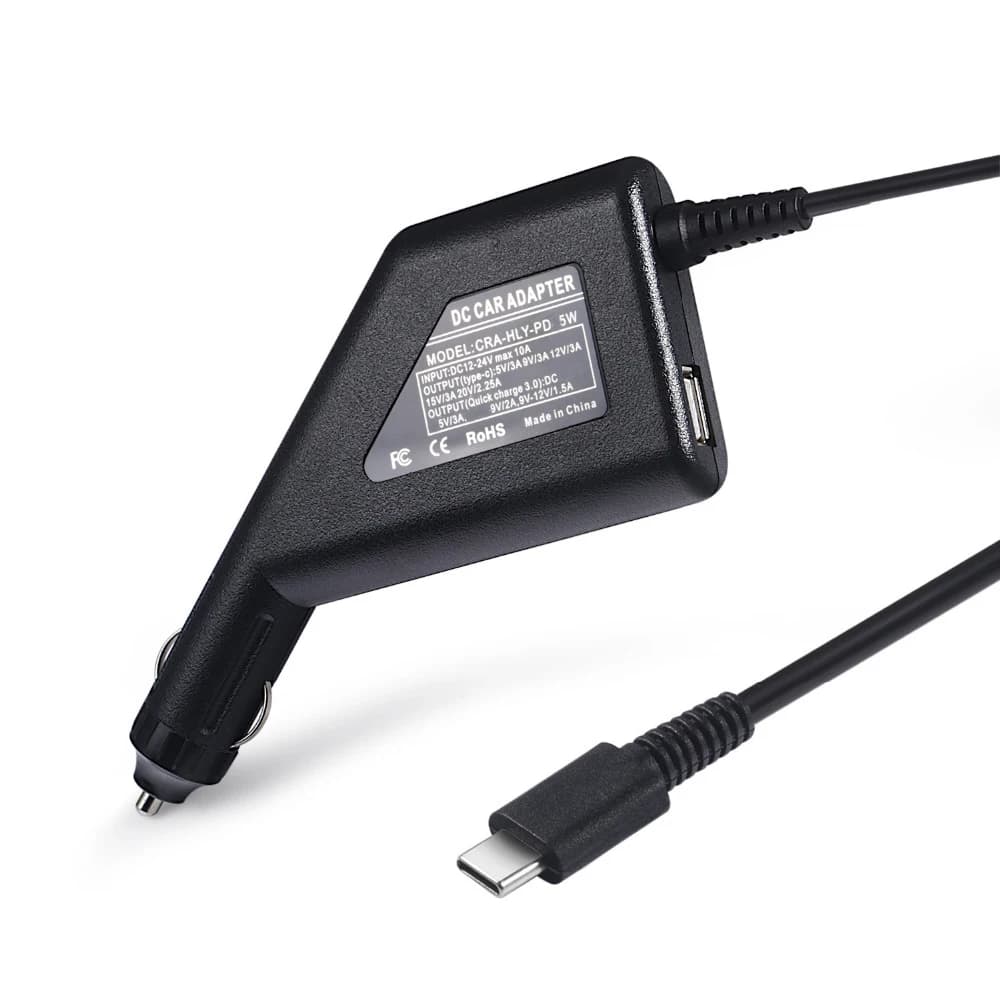 65W USB tipo C adattatore universale per caricabatterie per auto Dc per Laptop per Lenovo Hp Asus 5V 12V ricarica rapida 3.0 per adattatore telefonico