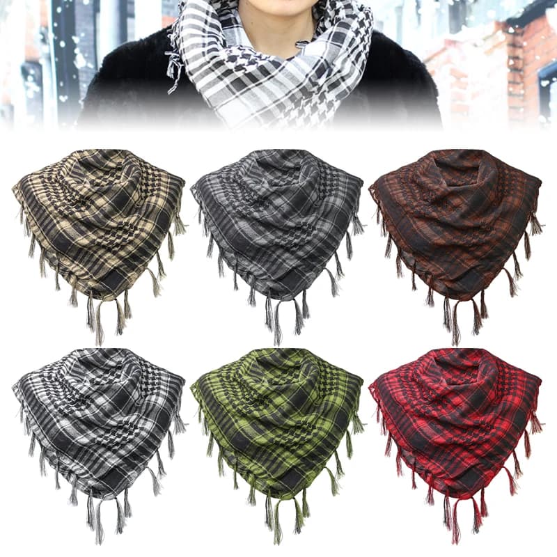 Scarf pied de poule Plaid Hijab Bandana Trekking scarves Arabic Tactician Elegant Women's Shaller Shemagh Light Nappa for man 100X100 cm