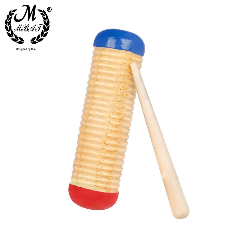 M MBAT Musical Instrument Children's Wooden Percussion Tube Baby Rhythm Guiro Music Toys Orff Child Early Educational Toys Tool