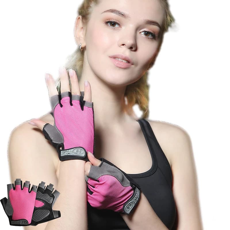 Professional Gym Fitness Breathable Breathable Anti-slip Woman Mid finger Summer Fishing Cycling Gloves without fingers bicycle woman